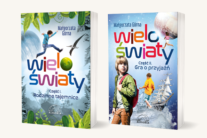 Okładki obu części „Wieloświatów”